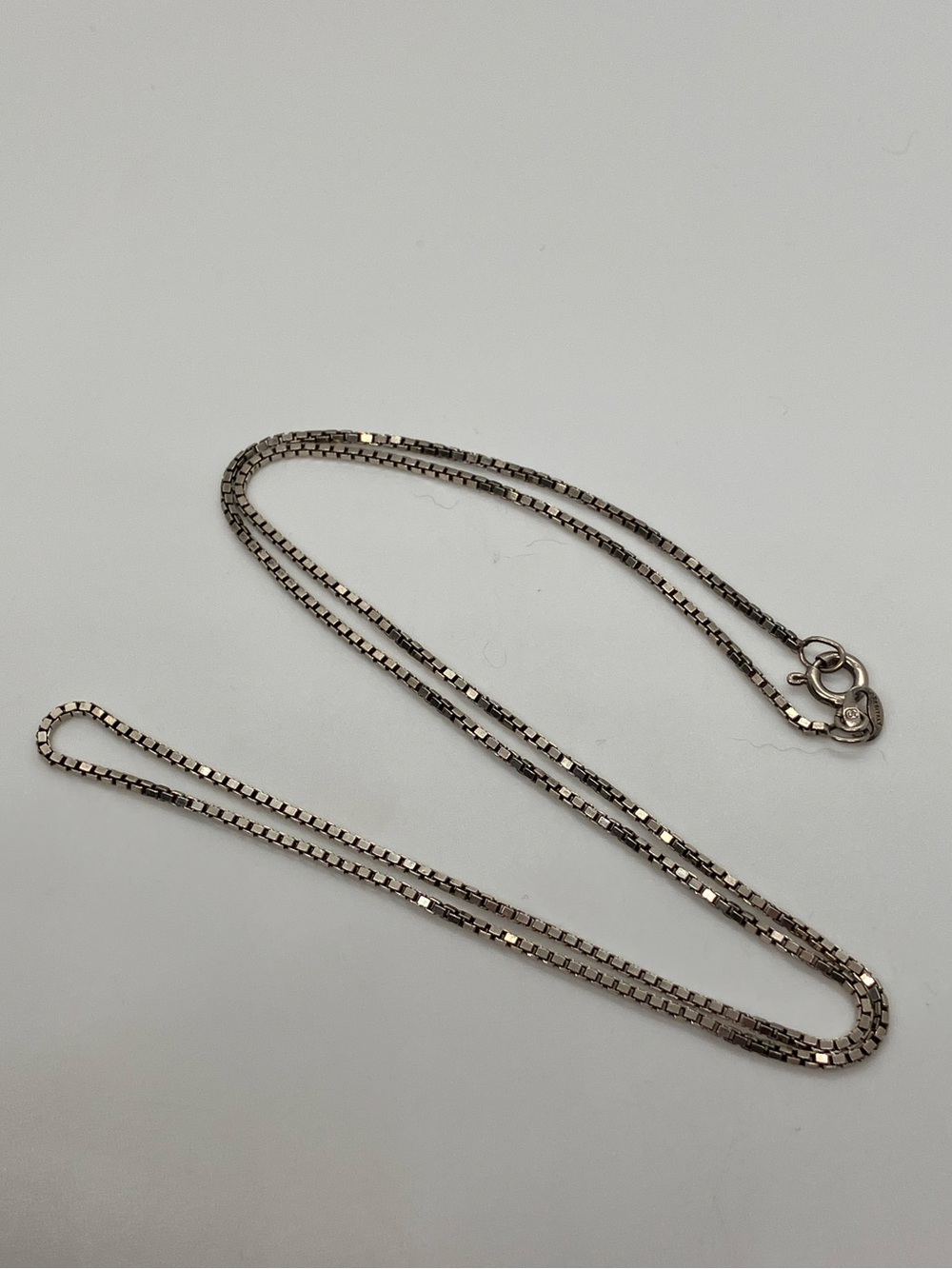 Vtg 925 Italy Box Chain Link Necklace Sterling Silver | 20” L x 1mm W / 4.8g
